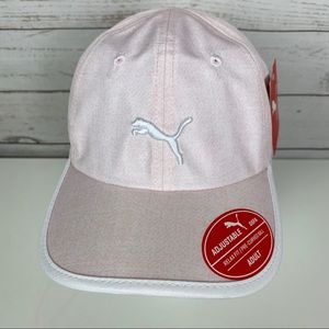PUMA Light Pink Adjustable Ball Cap Hat White Logo